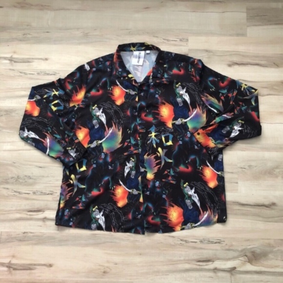 Asos Collusion Colorful Graphic Button-Up Shirt - Picture 1 of 7